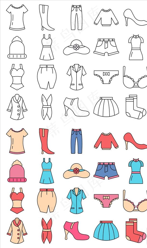 女人衣服图标图片ai矢量模版下载