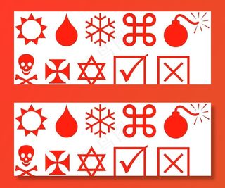 太阳 水滴 雪花 骷髅 对错图片