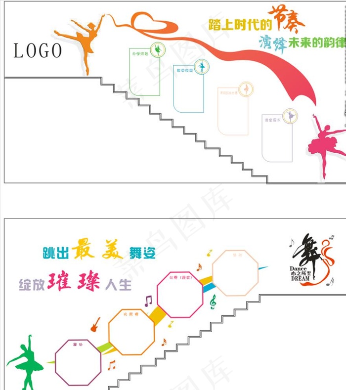 舞蹈   楼梯   文化墙图片cdr矢量模版下载