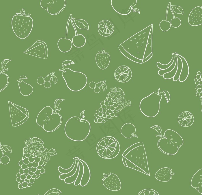 水果蔬菜线条图片