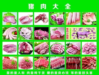 猪肉展板图片