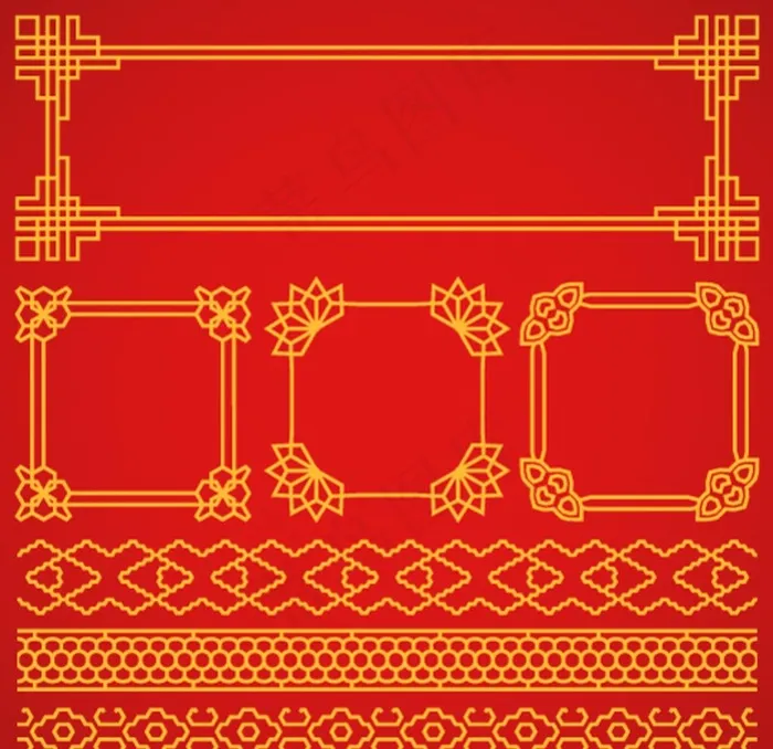 中式边框图片eps,ai矢量模版下载
