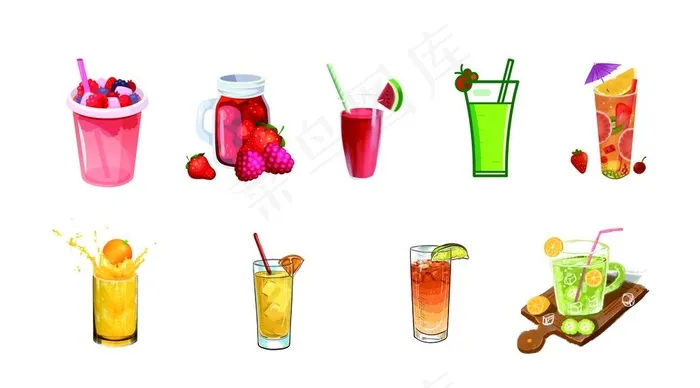 果汁饮品 免抠元素图片cdr矢量模版下载