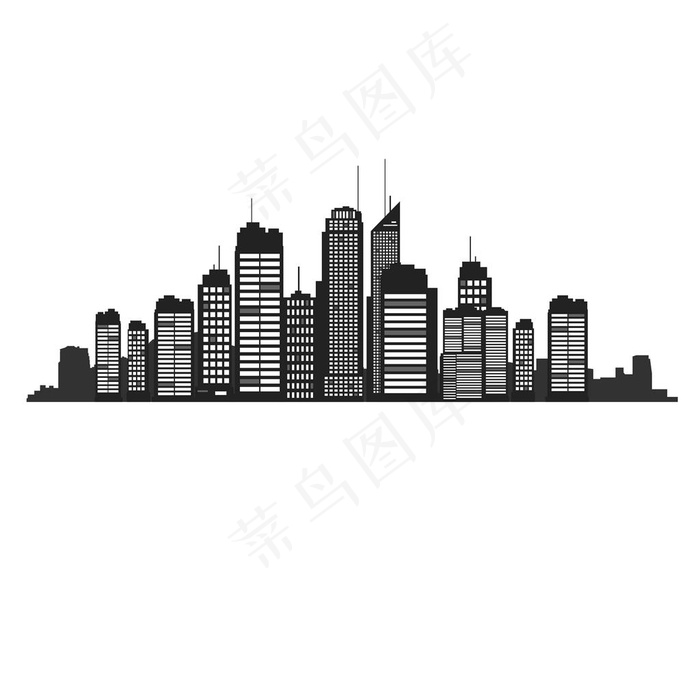 城市剪影图片ai矢量模版下载