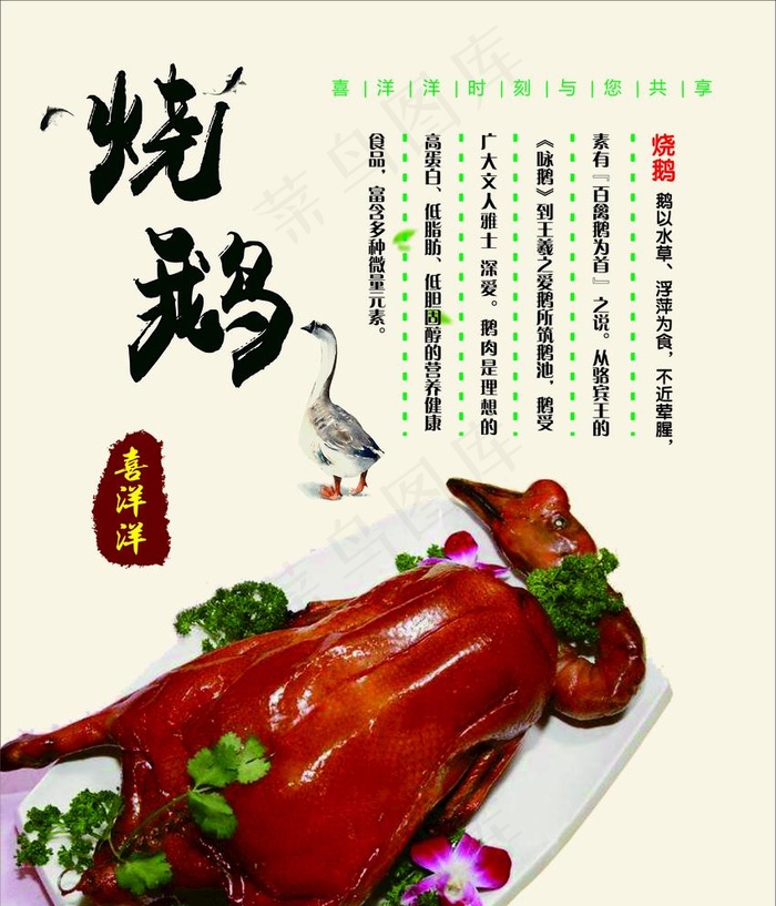 烧鹅 美食图片cdr矢量模版下载