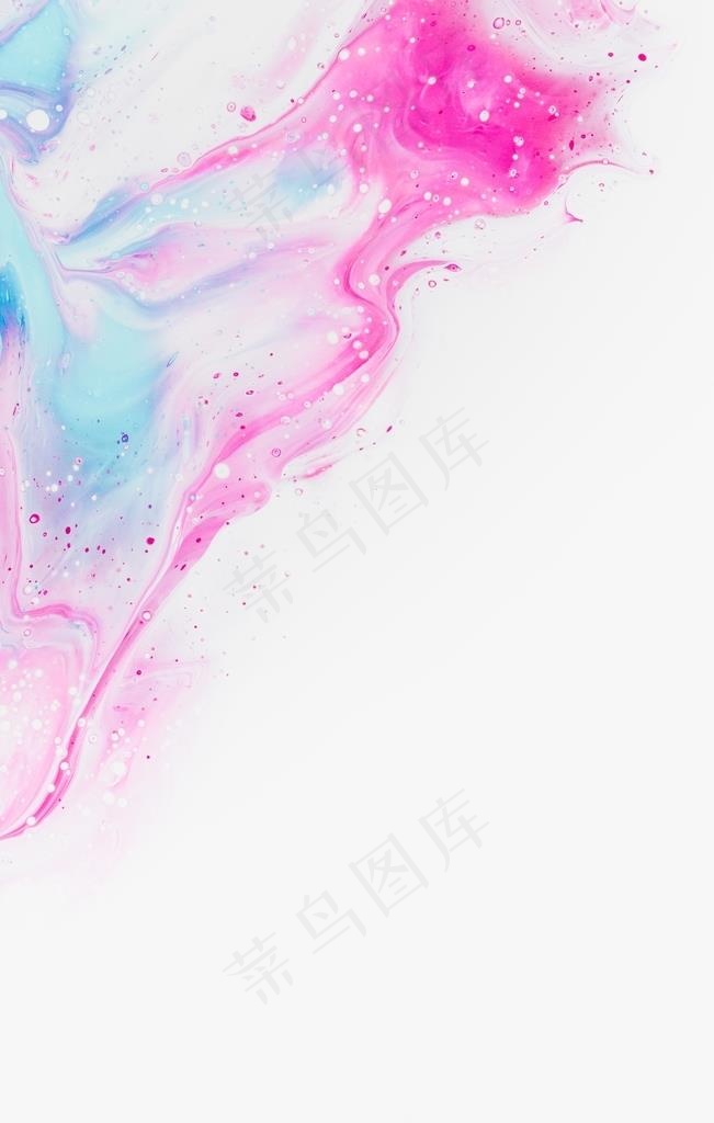 粉蓝水彩图片
