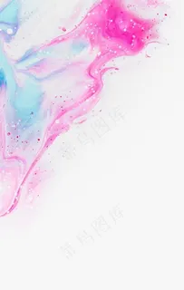 粉蓝水彩图片