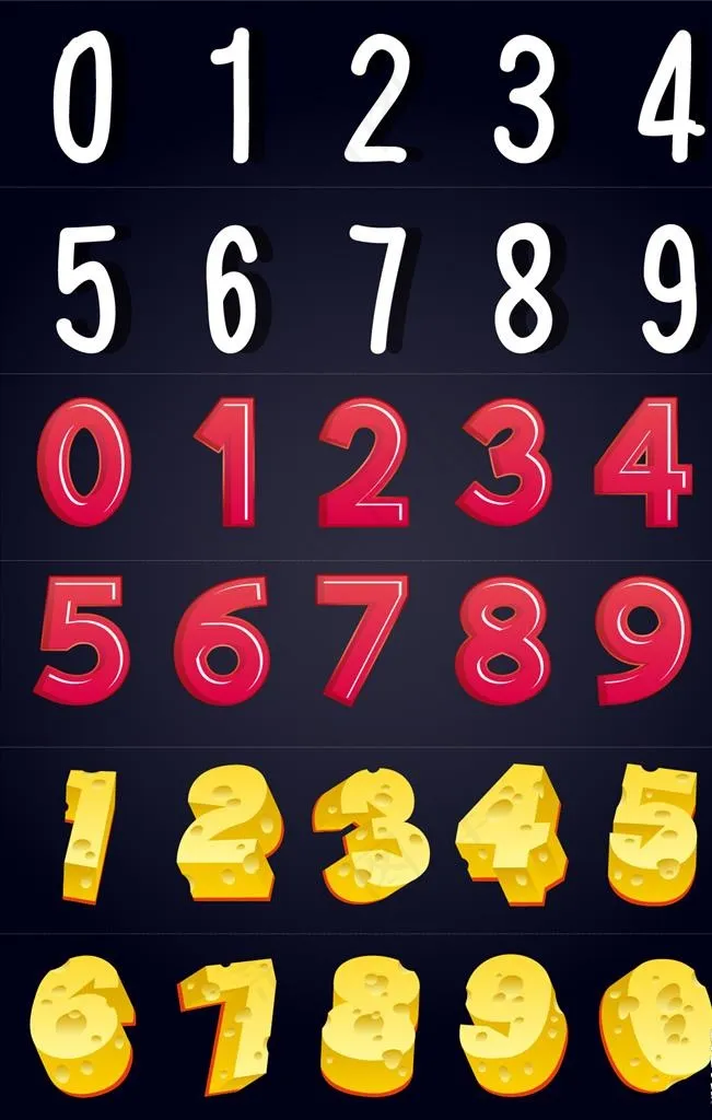 立体数字图片ai矢量模版下载