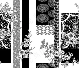 拼接花  数码印花图片