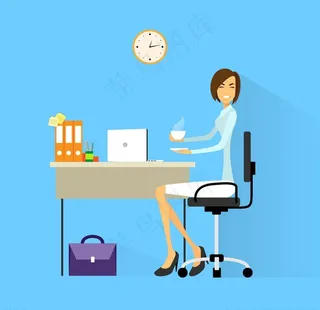 办公室女郎矢量图片