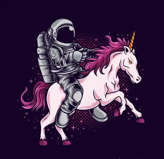 宇航员独角兽图片