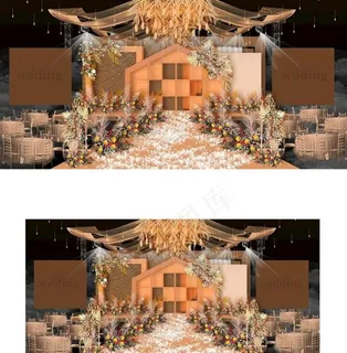 秋色系美式乡村风婚礼效果图设计图片