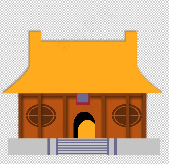 手绘古建筑图片