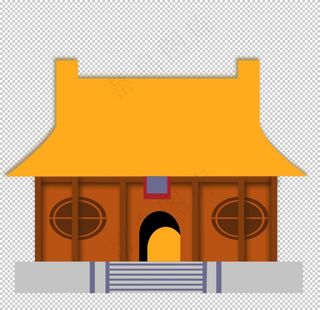 手绘古建筑图片