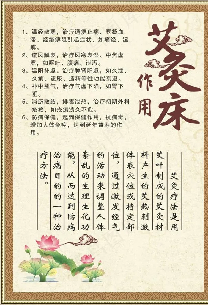 艾灸床的作用图片(500X700)cdr矢量模版下载