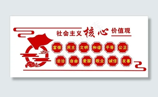 党建背景墙形象墙核心主义价值观图片