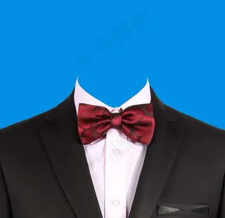 男装蝴蝶蓝底证件照图片