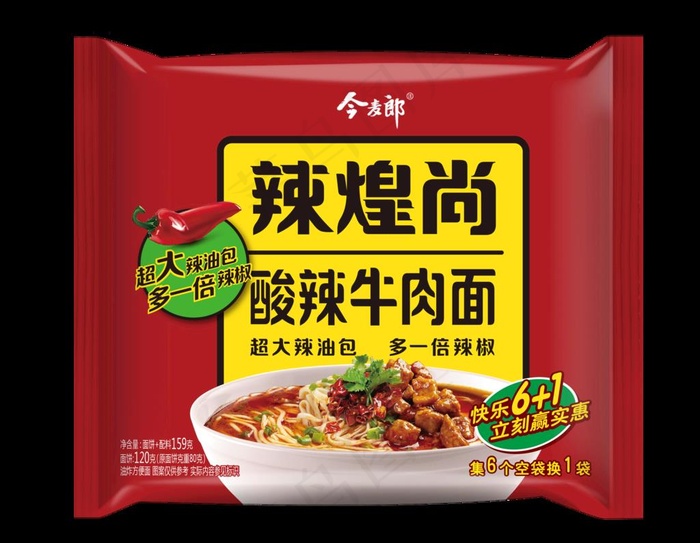 今麦郎辣煌尚酸辣牛肉面袋面图片