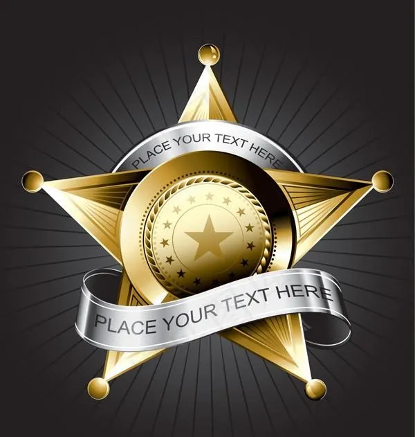 五角星丝带矢量素材图片eps,ai矢量模版下载