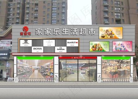 超市门头平面图图片