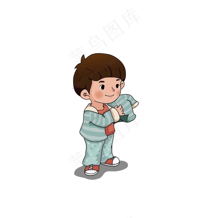 儿童学穿衣服 矢量素材图片ai矢量模版下载