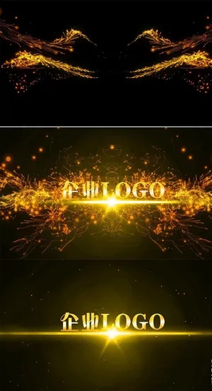 大气粒子logo片头PR模板