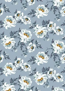 蓝色系油画风家纺印花图片