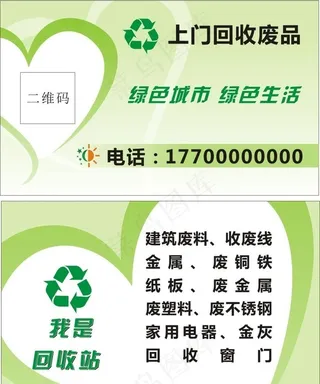 上门回收废品名片图片