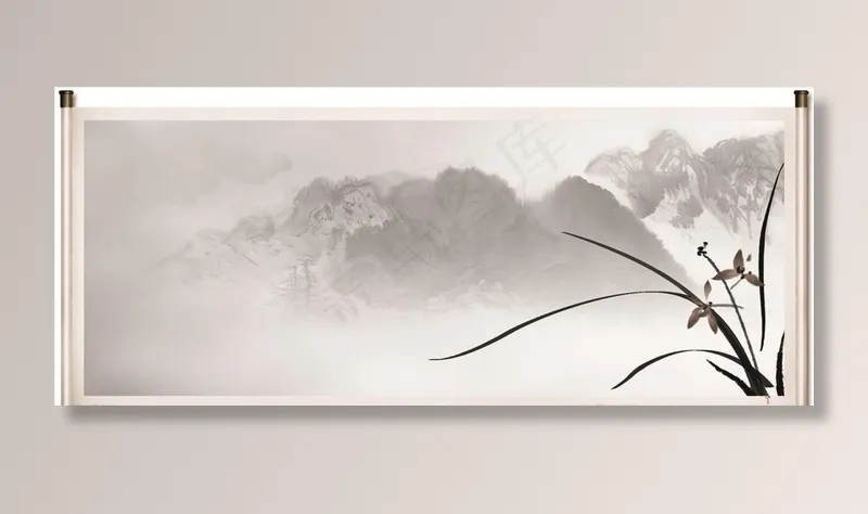 庐山风景画图片cdr矢量模版下载