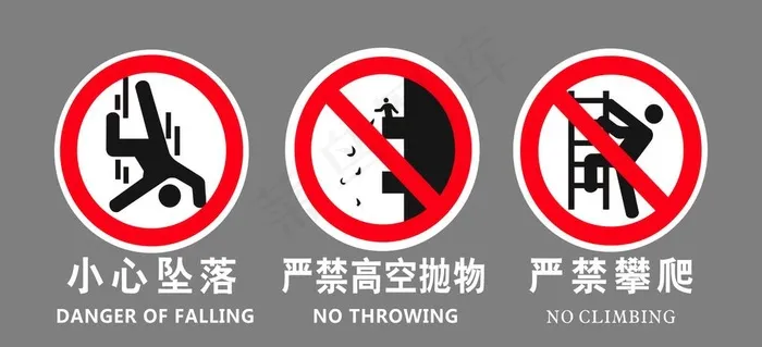 天台警示标识 小心坠落图片cdr矢量模版下载