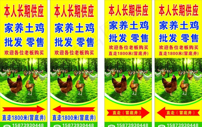 土鸡养殖批发零售图片cdr矢量模版下载