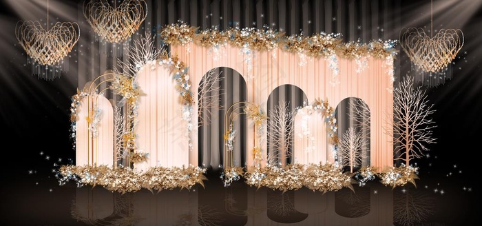 香槟色婚礼图片