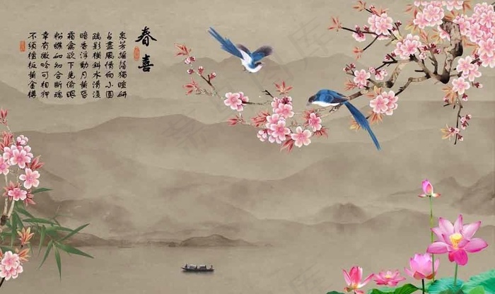 花鸟图片(9071X5669(DPI:72))psd模版下载