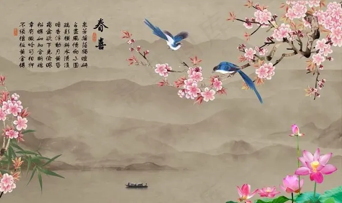 花鸟图片(9071X5669(DPI:72))psd模版下载