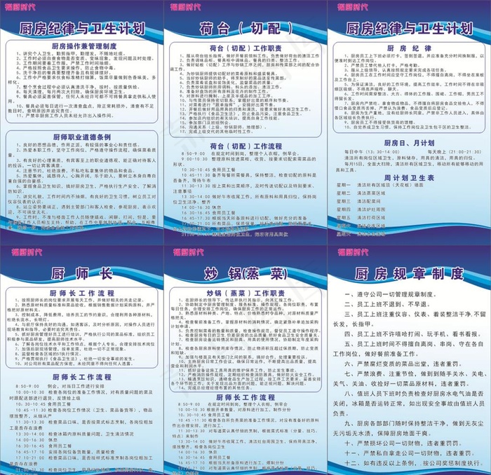 厨房管理制度图片cdr矢量模版下载