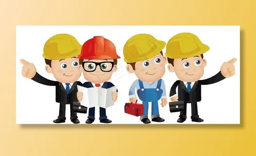 卡通建筑工地工人图片