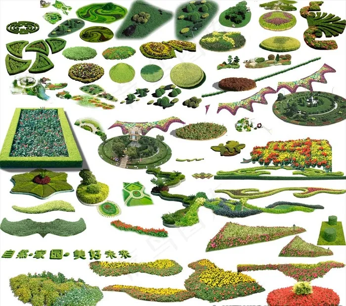 园林鸟瞰素材图片(4500X4112(DPI:72))psd模版下载