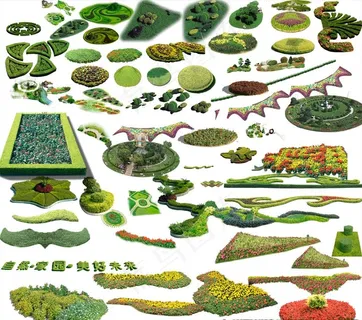 园林鸟瞰素材图片