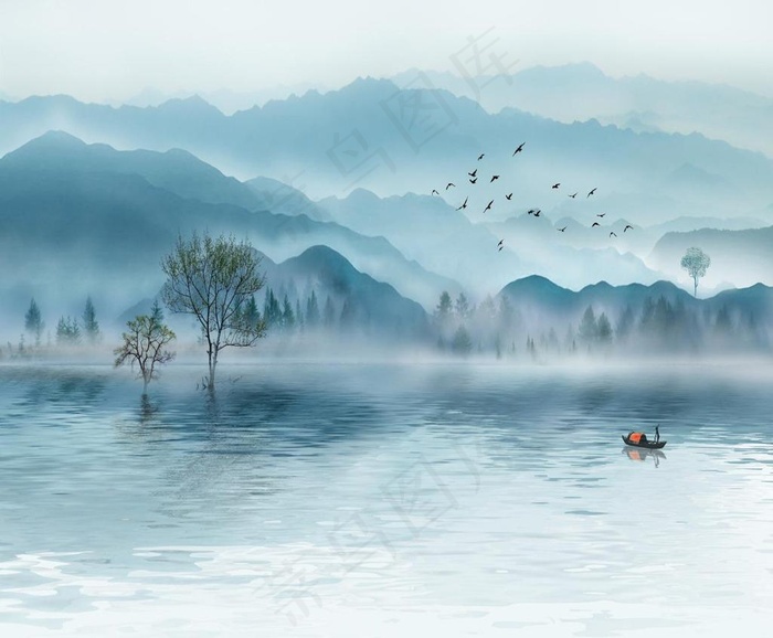 大理石水墨山水图片(9071X5669(DPI:72))psd模版下载