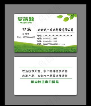 绿色名片图片