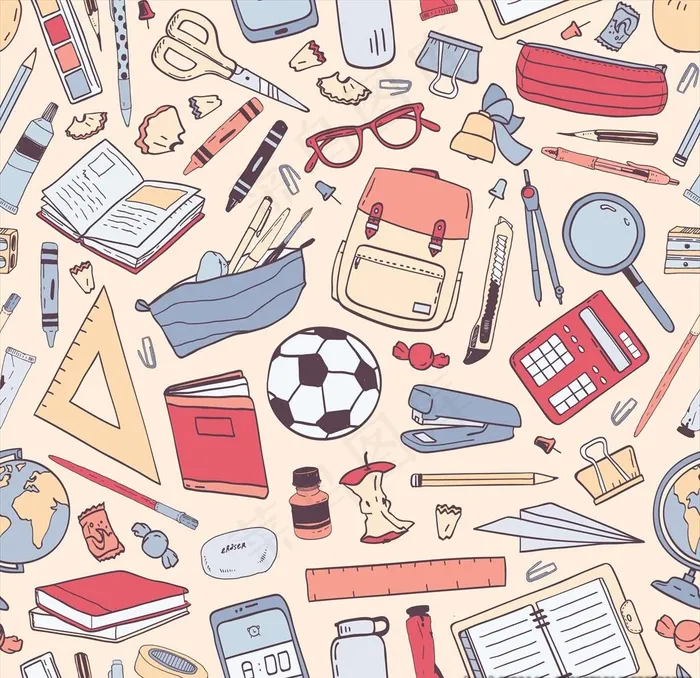 文具图片ai矢量模版下载