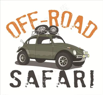 手绘卡通越野车矢量图下载图片