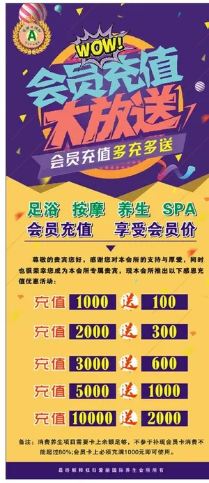会员充值促销展架图片