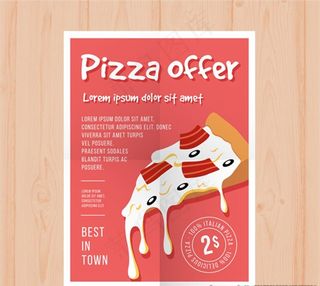 美味的奶酪披萨海报图片