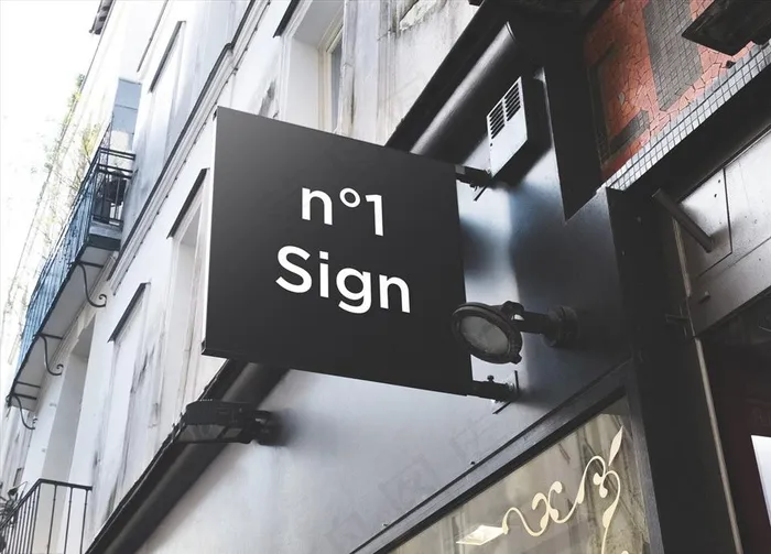 店铺招牌样机图片psd模版下载