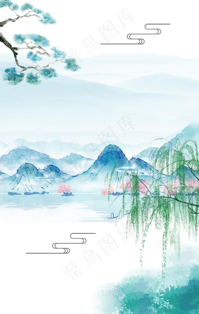 水墨画 水墨背景图片(3545X5315(DPI:300))psd模版下载