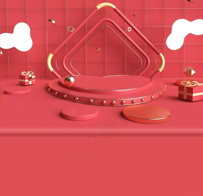 电商立体场景图片psd模版下载