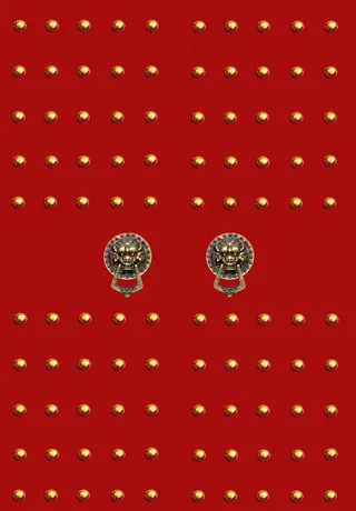 仿古红色叩首门图片