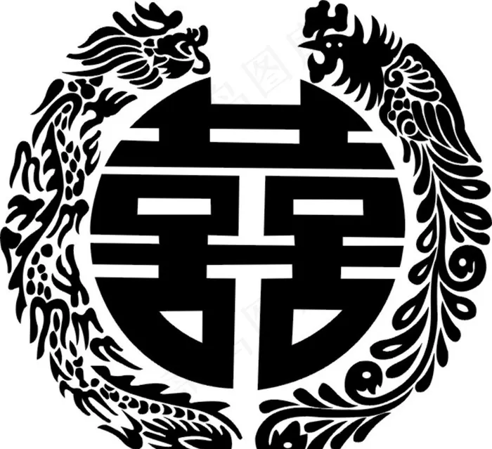 龙凤喜字节图片cdr矢量模版下载