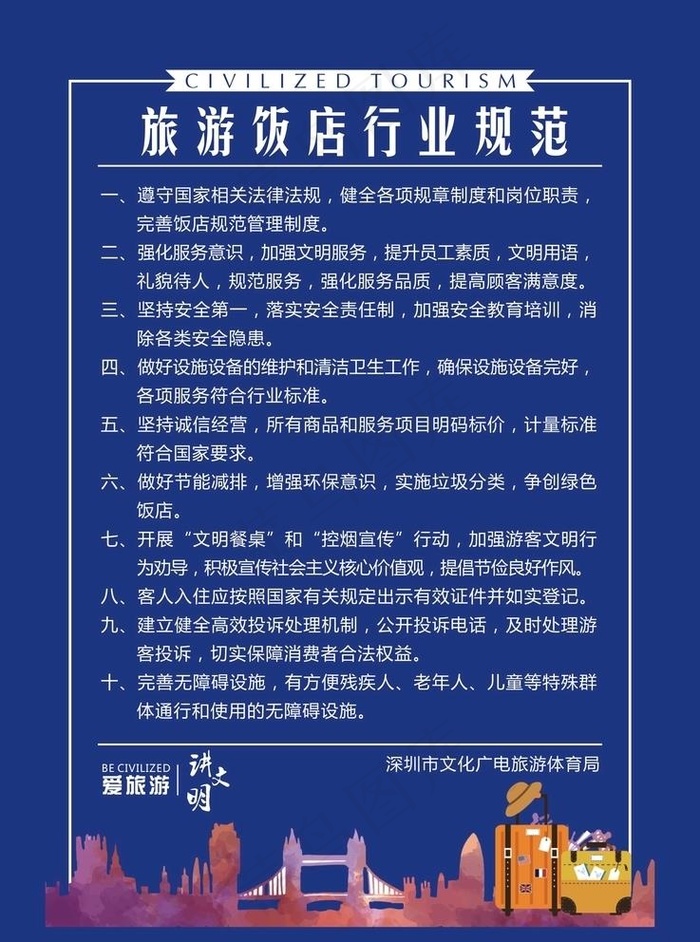 旅游饭店行业规范图片cdr矢量模版下载